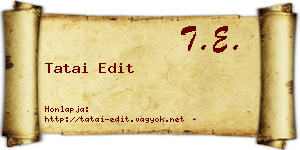 Tatai Edit névjegykártya